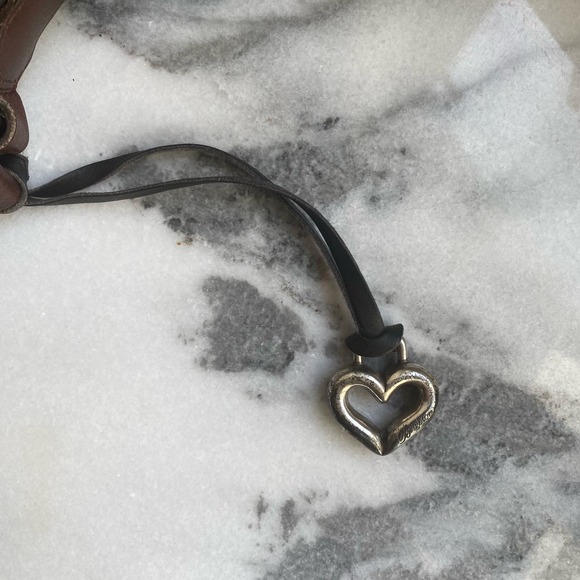 Vintage Brighton Cheryl Crossbody Leather Bag Alligator Embossed Black Brown 90s - Picture 8 of 11